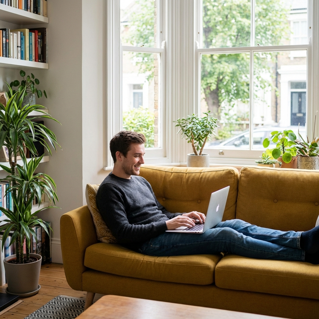 Man working on laptop